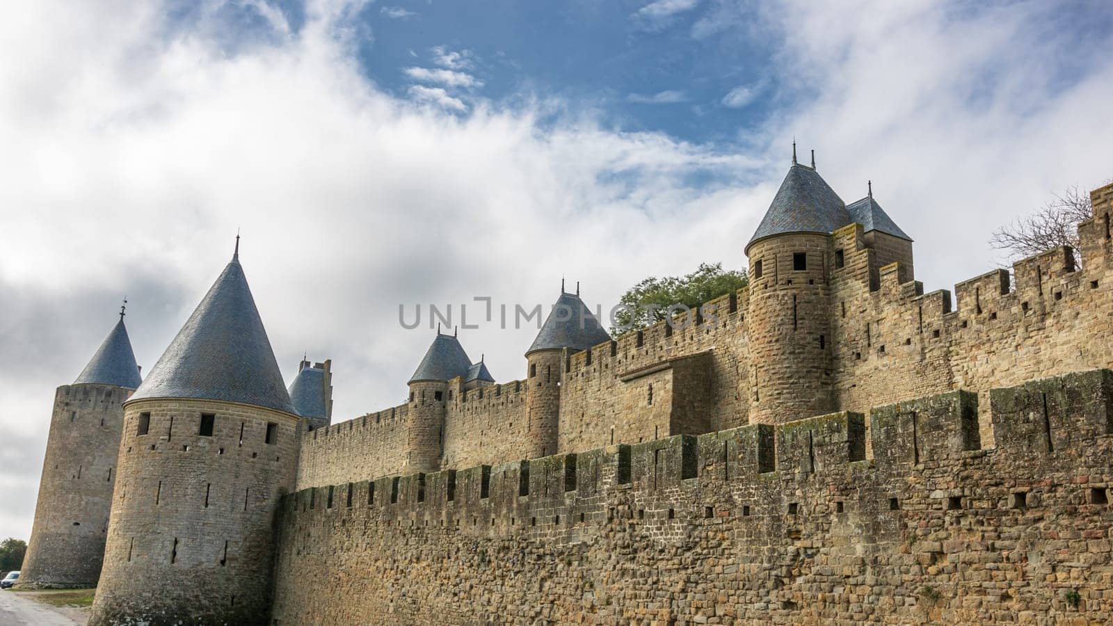 Castle of Carcassonne in France. Impressive medieval fortress