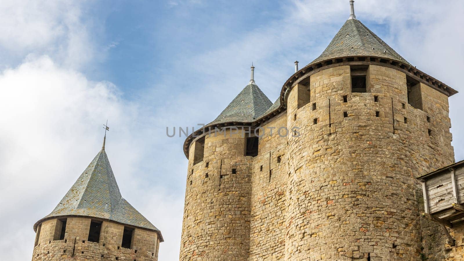 Castle of Carcassonne in France. Impressive medieval fortress