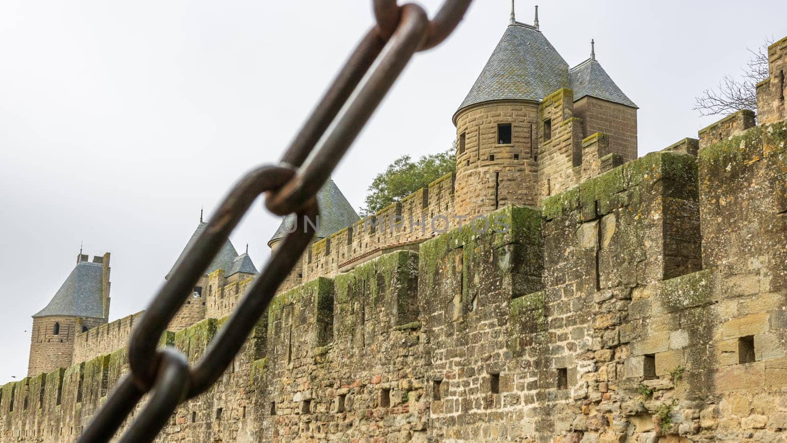 Castle of Carcassonne in France. Impressive medieval fortress