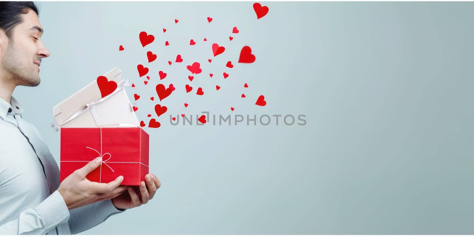 Valentines day with heart in gift box Pragma