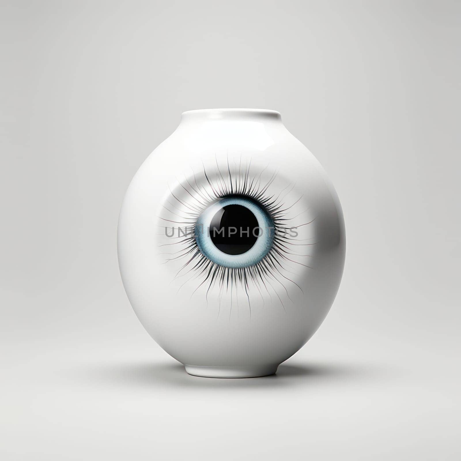 Mystical Glimpse: A Closeup View of Human Eye, Macro Illustration on White Background