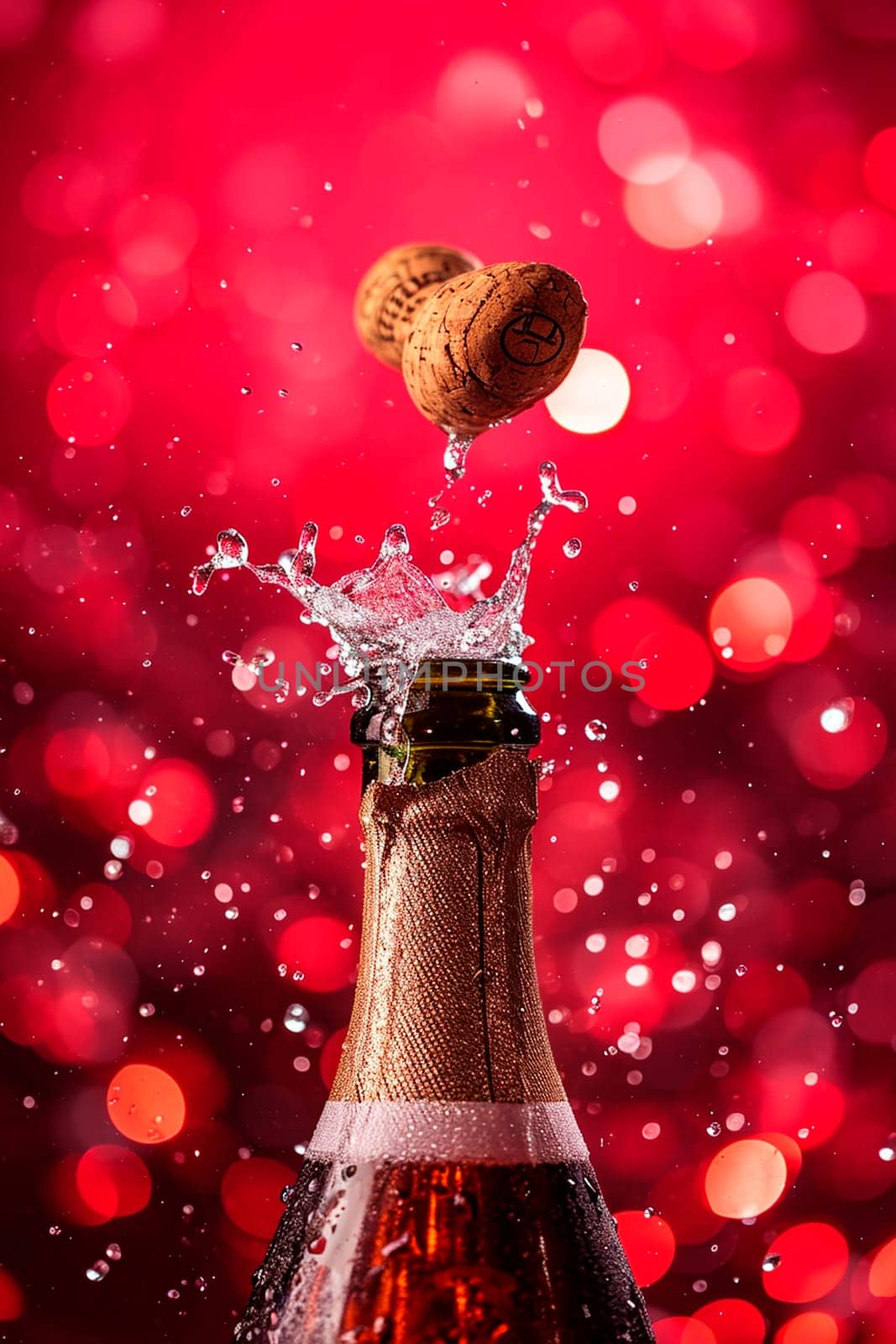Cork heart champagne for Valentine's Day. Selective focus. by yanadjana