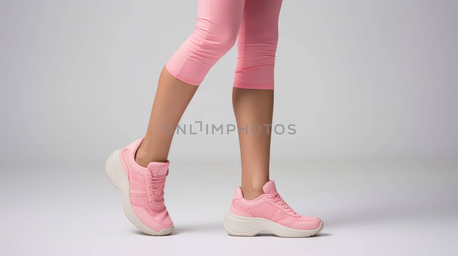Subtle Comfort. Woman Choosing Elegant Sporty Shoes. Athletic Elegance. Unidentified Woman Picks Comfy Sneakers. Stylish Selection. Pink Sneakers for Comfort and Elegance by ViShark