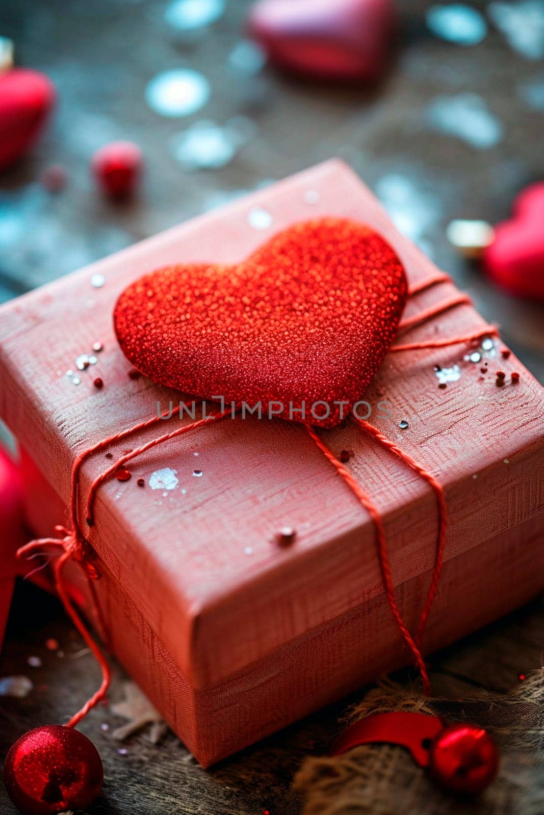 Gift heart and red rose. Selective focus. by yanadjana