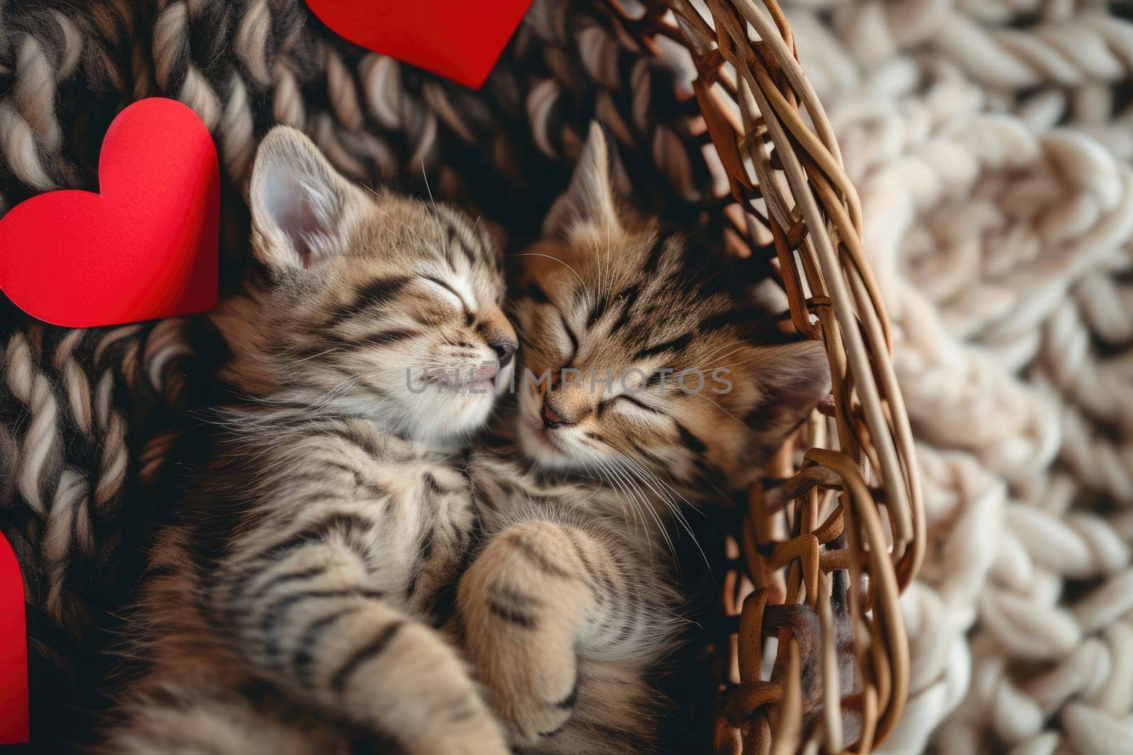 Cute cat couple in love on valentines day Pragma