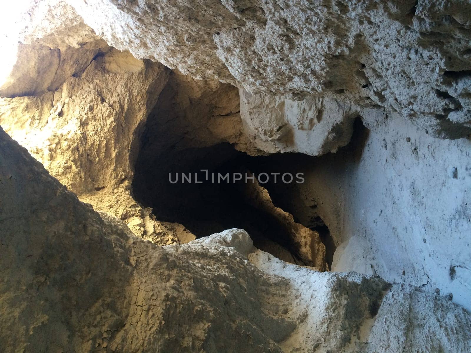 Hiking Dry Mud Wash in Arroyo Tapiado Mud Caves in Anza Borrego State Park. High quality photo