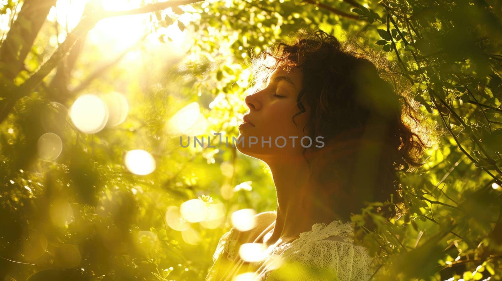 woman self love and green spring nature , beautiful pragma