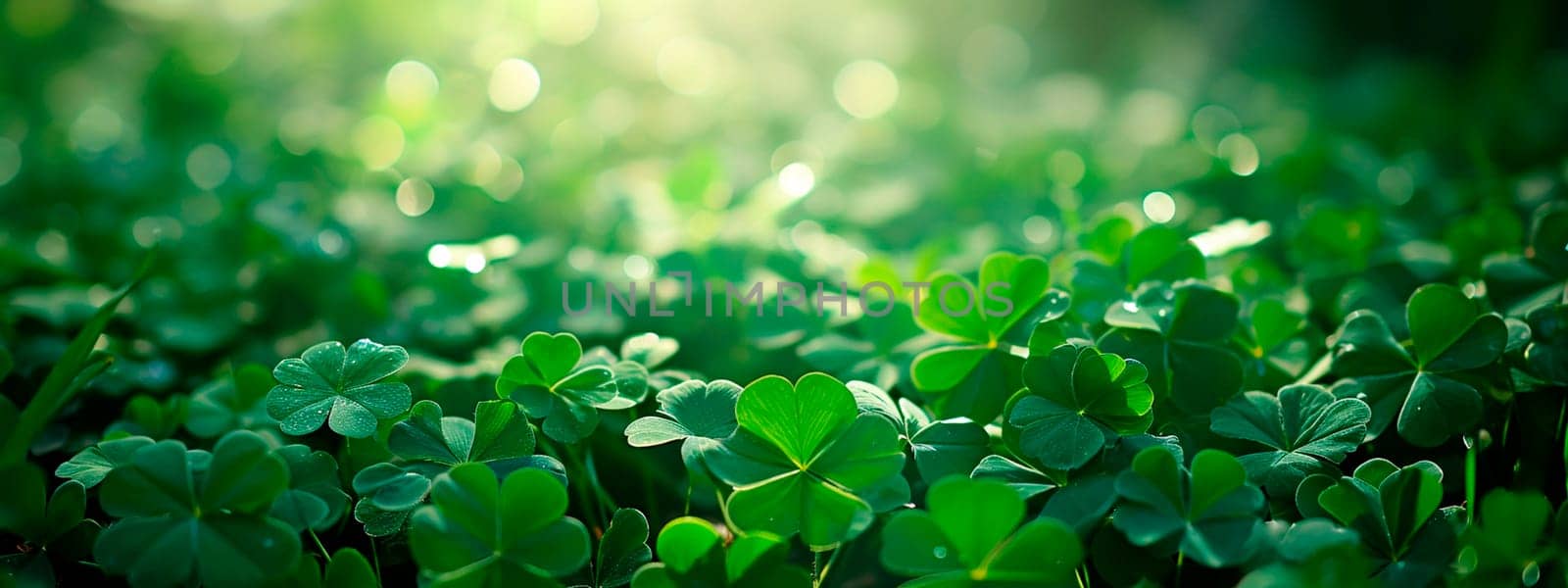 Real clover leaves for St. Patrick's Day. Selective focus. Nature.