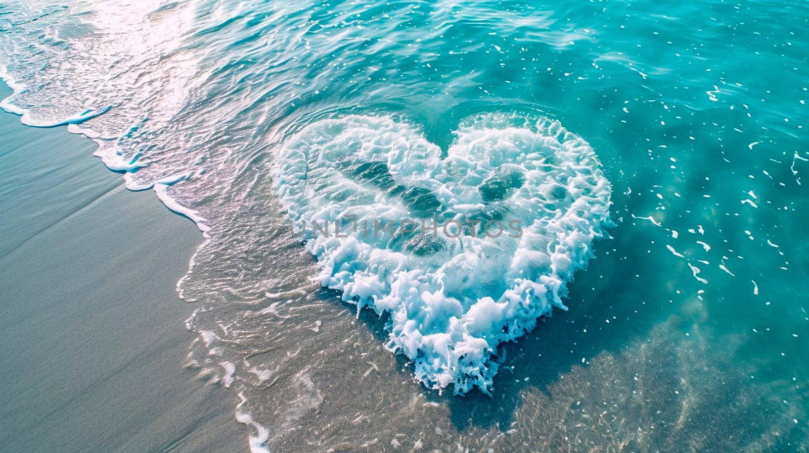 Heart on the sea water. Selective focus. by yanadjana