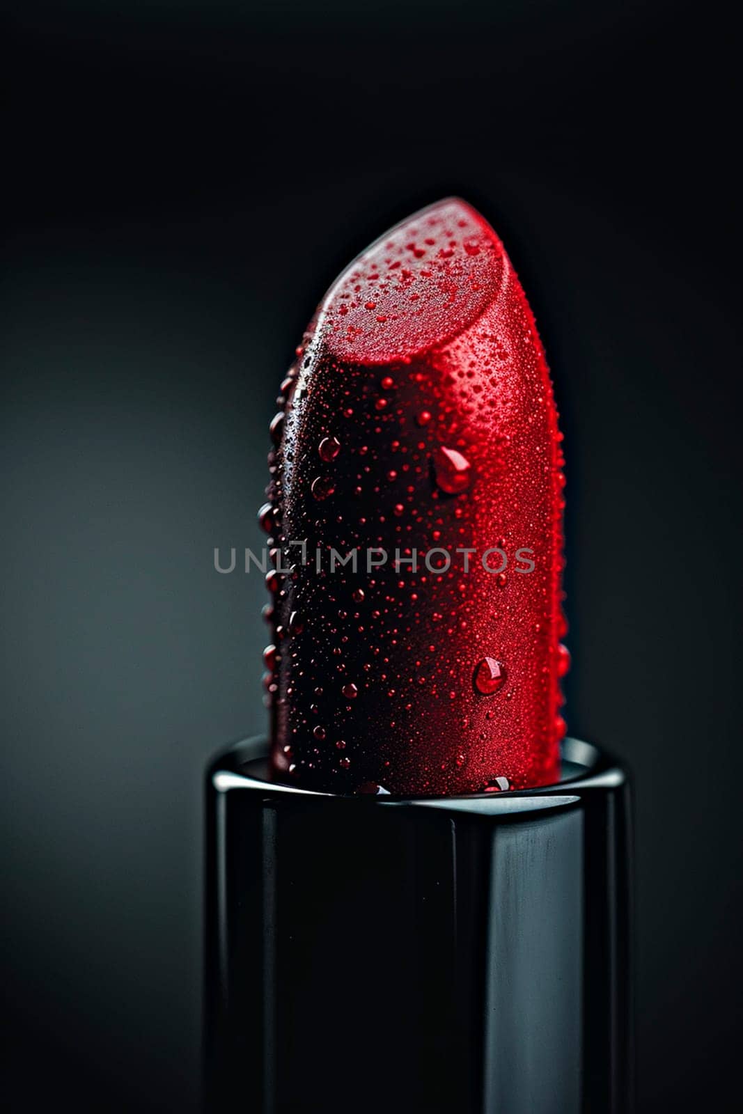 Red lipstick close-up. Selective focus. by yanadjana