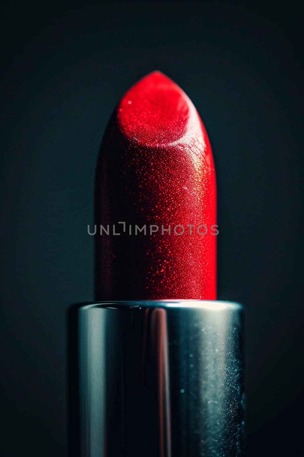 Red lipstick close-up. Selective focus. cosmetics.