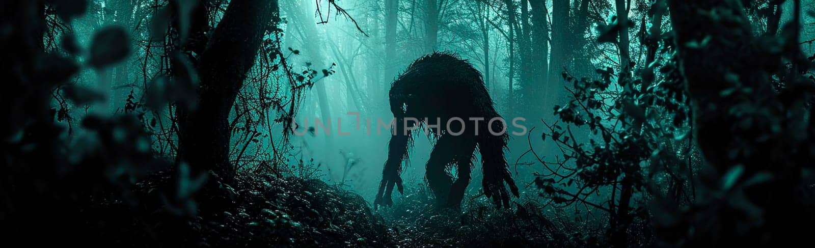 Scary monster in the forest. Selective focus. Nature.