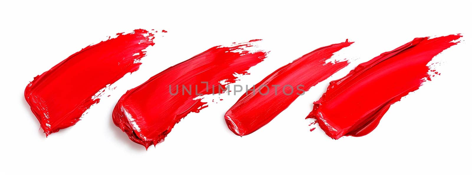 Lipstick strokes isolate on a white background. Selective focus. by yanadjana