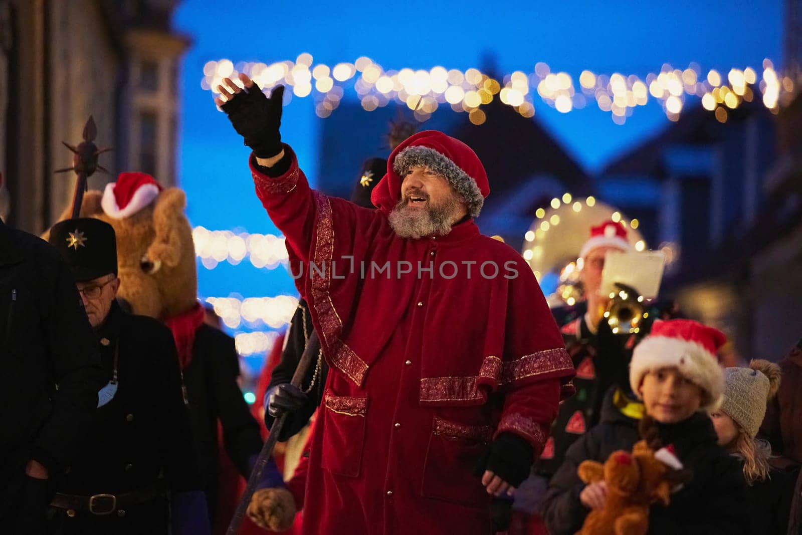 Ringkobing, Denmark, December 4, 2023: Santa Claus arrives in town by Viktor_Osypenko