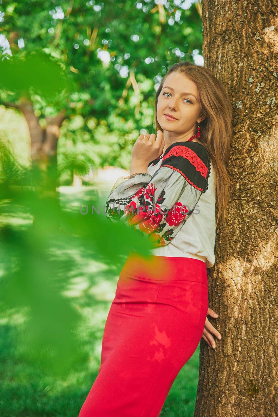 Hammel, Denmark,May 28,2023: lovely girl in Ukrainian national clothes by Viktor_Osypenko