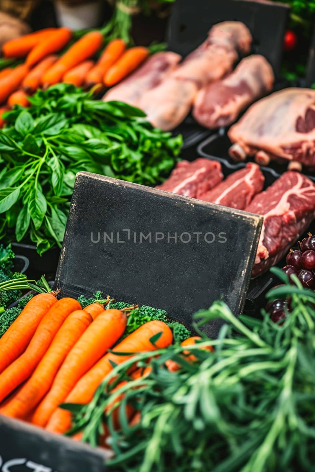 Vegetables at the market place for text. Selective focus. by yanadjana