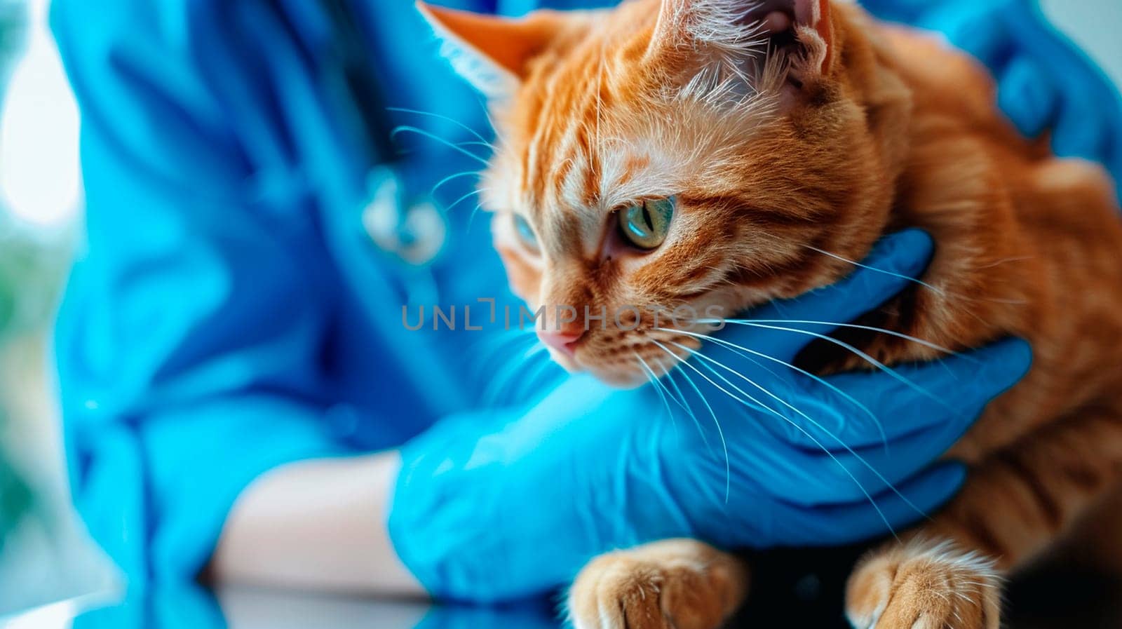 A veterinarian treats animals in a clinic. Selective focus. animal.