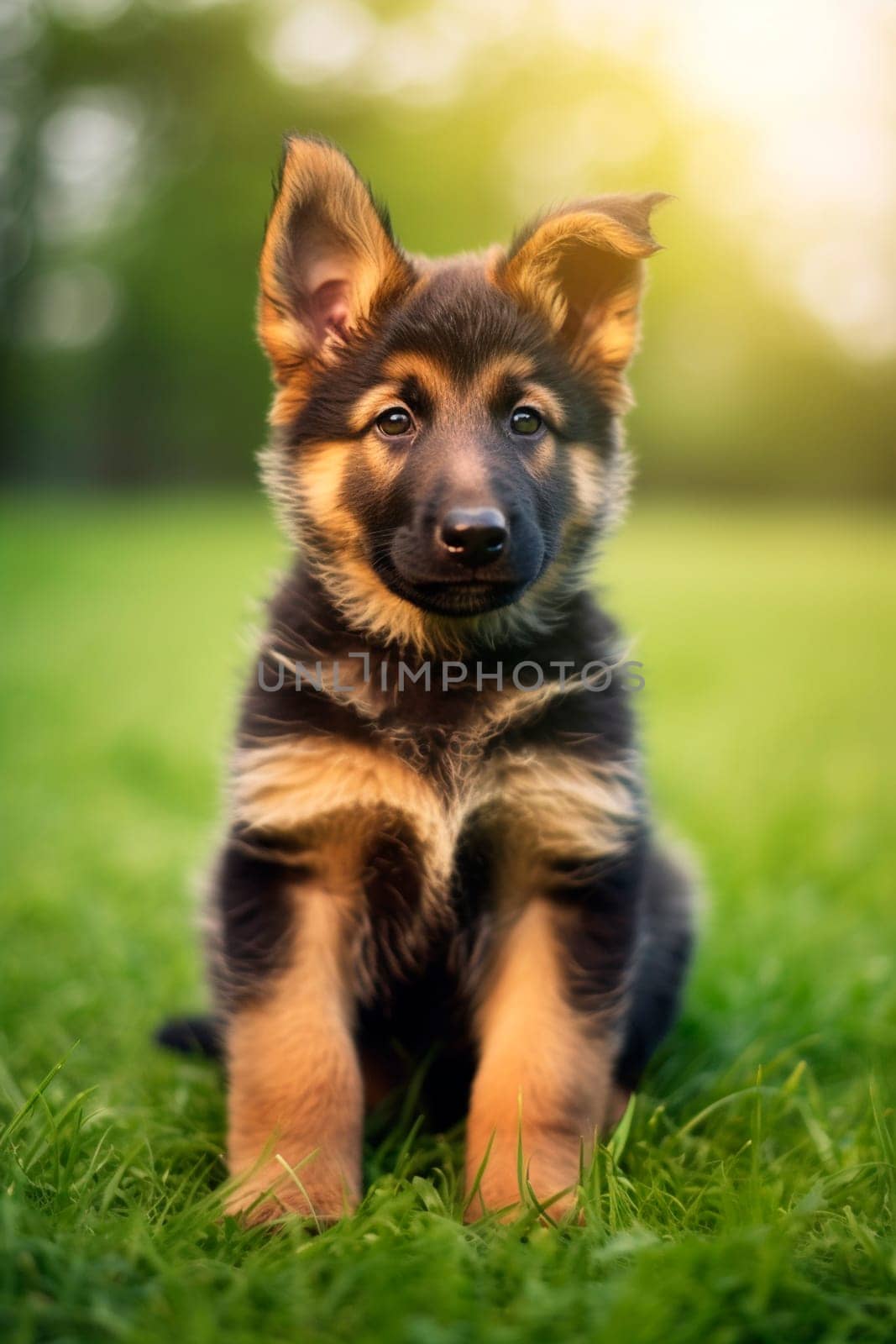 puppy in a field in nature. Selective focus. by yanadjana