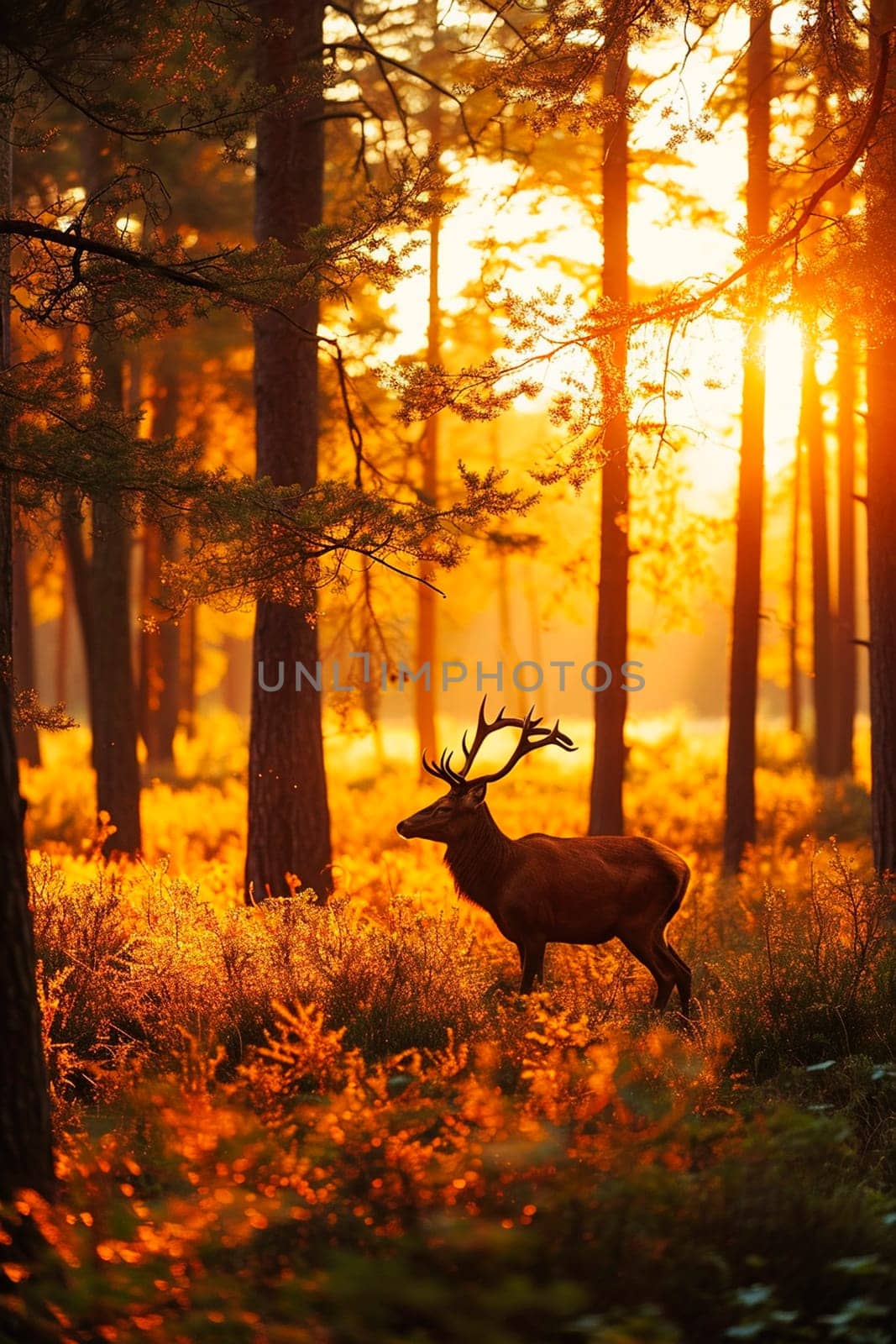 deer in the forest. Selective focus. animal.