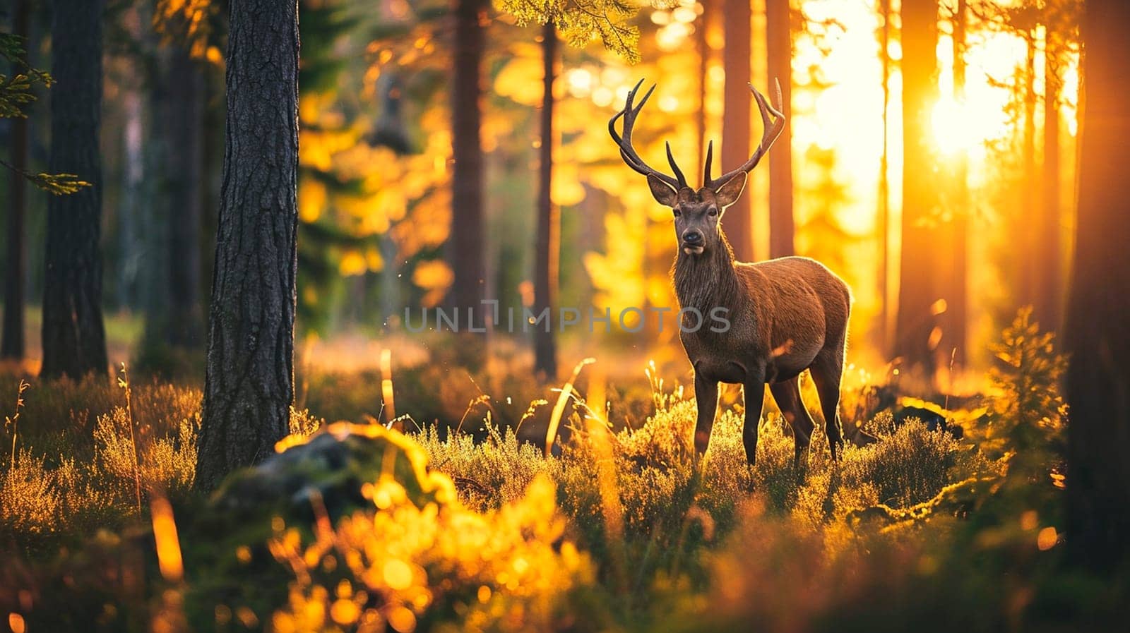 deer in the forest. Selective focus. by yanadjana