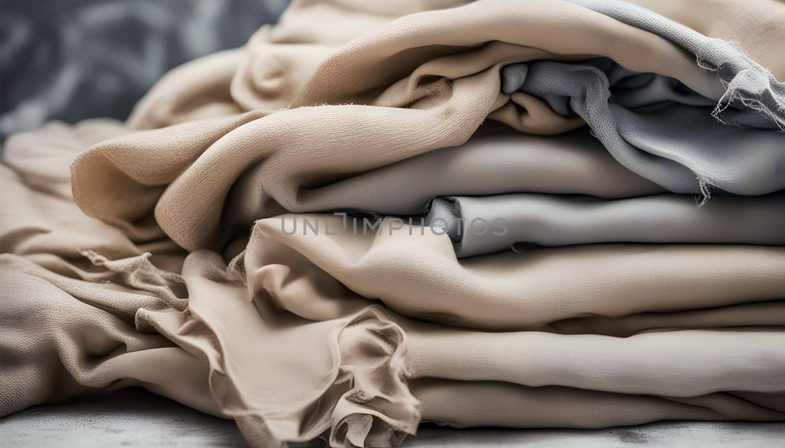 Assorted Textile Fabrics Piled Together Created by artificial intelligence