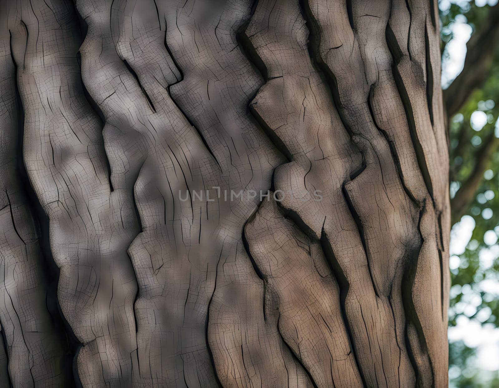 Close-up Texture of Tree Bark in Natural Light Created by artificial intelligence