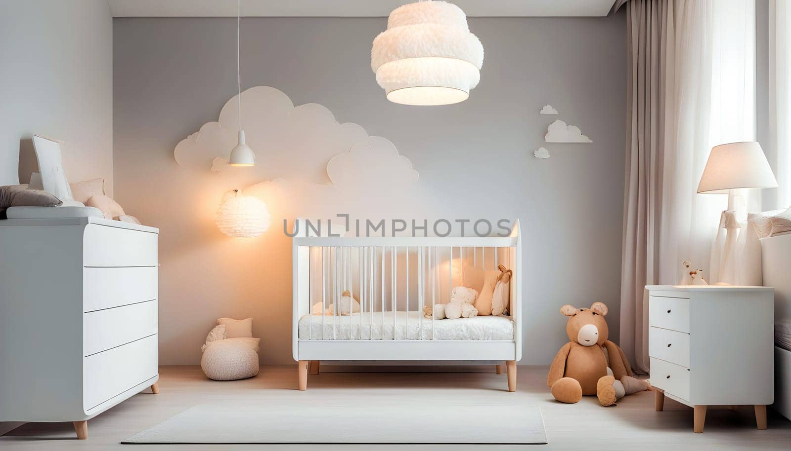 Cozy and Modern Baby Nursery Room Interior by rostik924