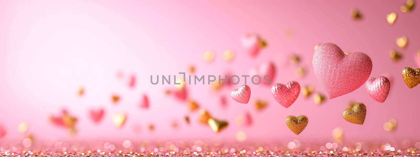 hearts for valentine's day on a pink background. Selective focus. love.