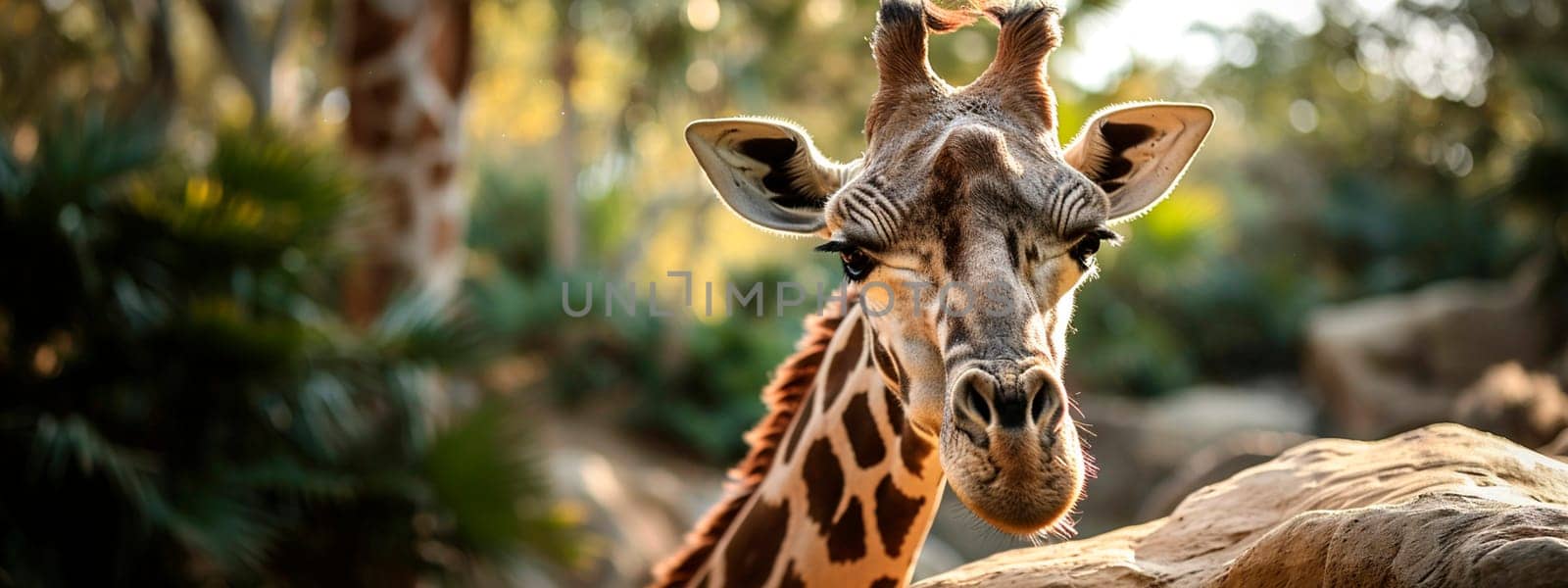 portrait of a giraffe in the wild. Selective focus. animal.