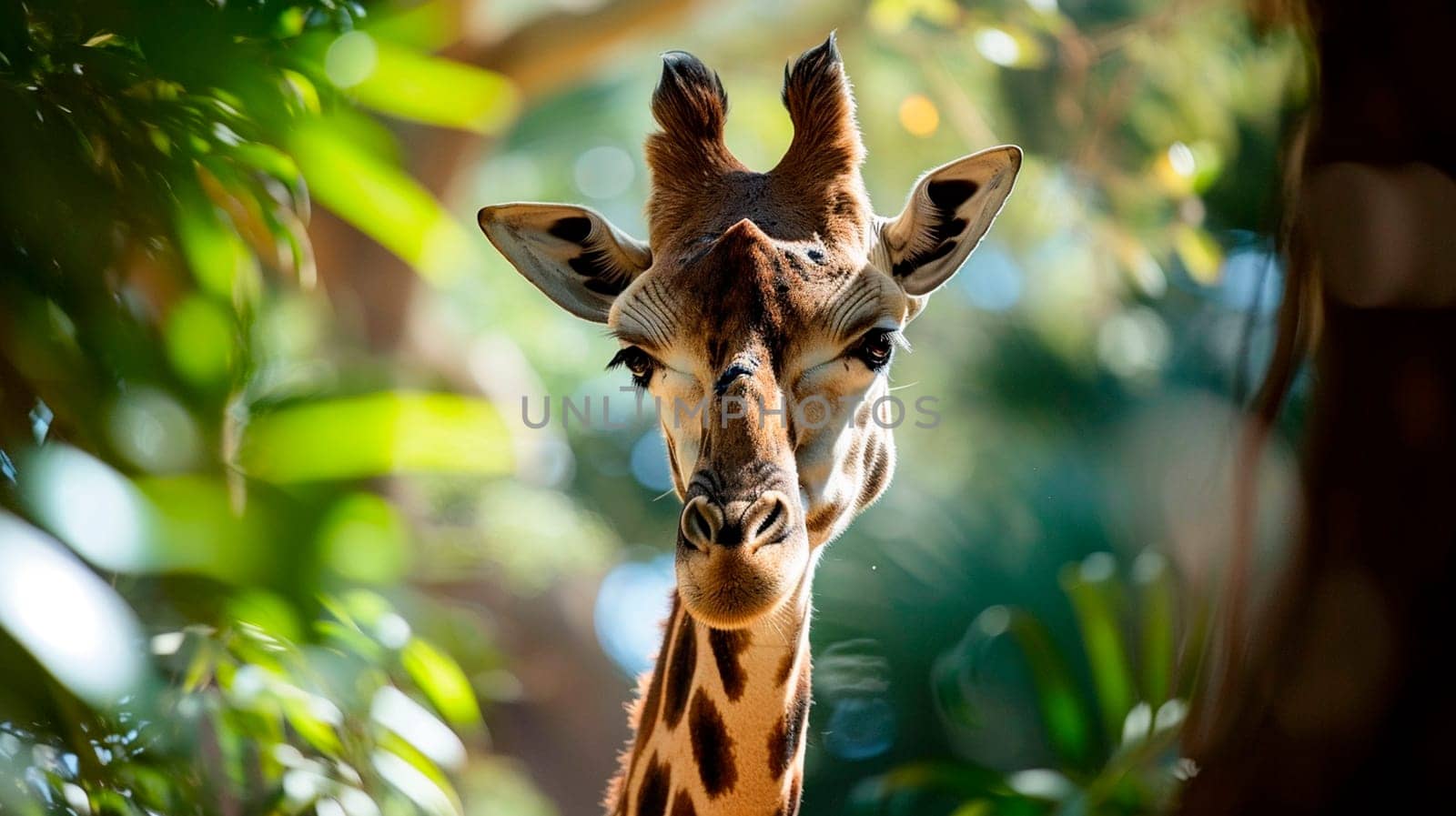 portrait of a giraffe in the wild. Selective focus. animal.