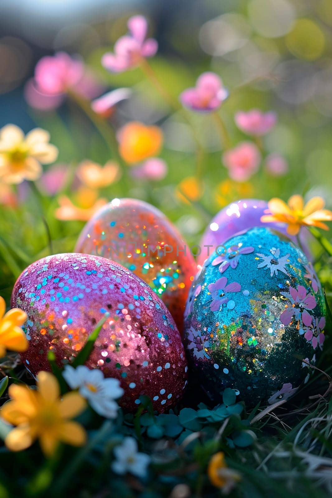 Shiny egg for Easter. Selective focus. by yanadjana