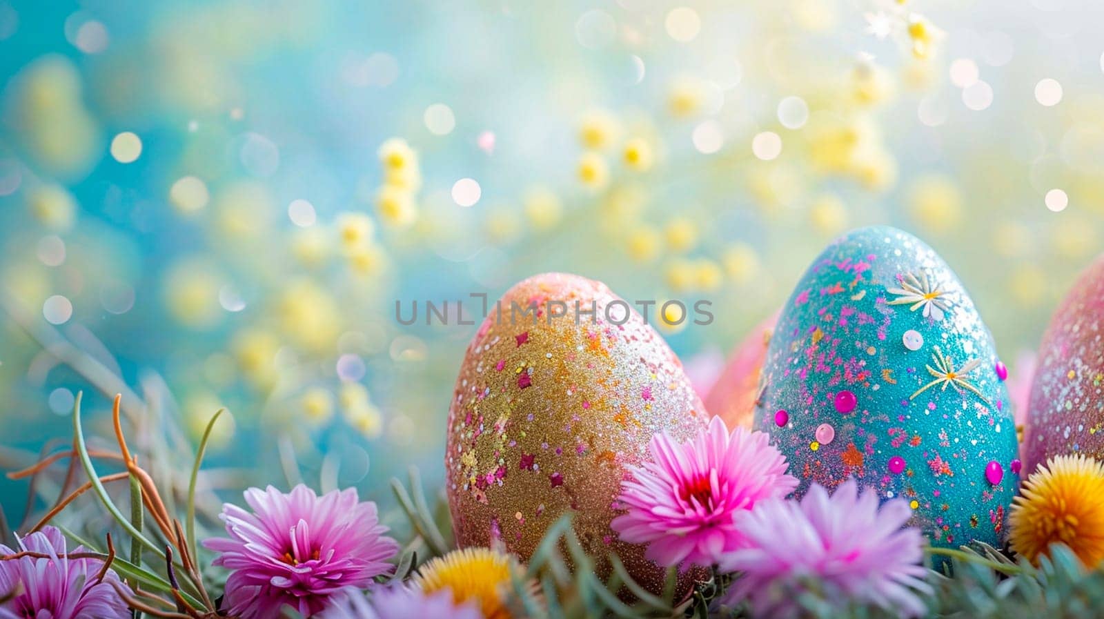 Shiny egg for Easter. Selective focus. Food,