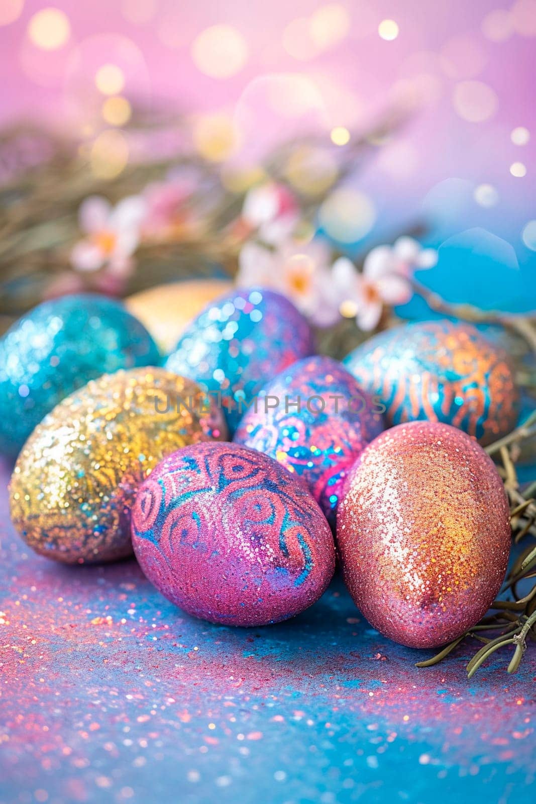 Shiny egg for Easter. Selective focus. by yanadjana