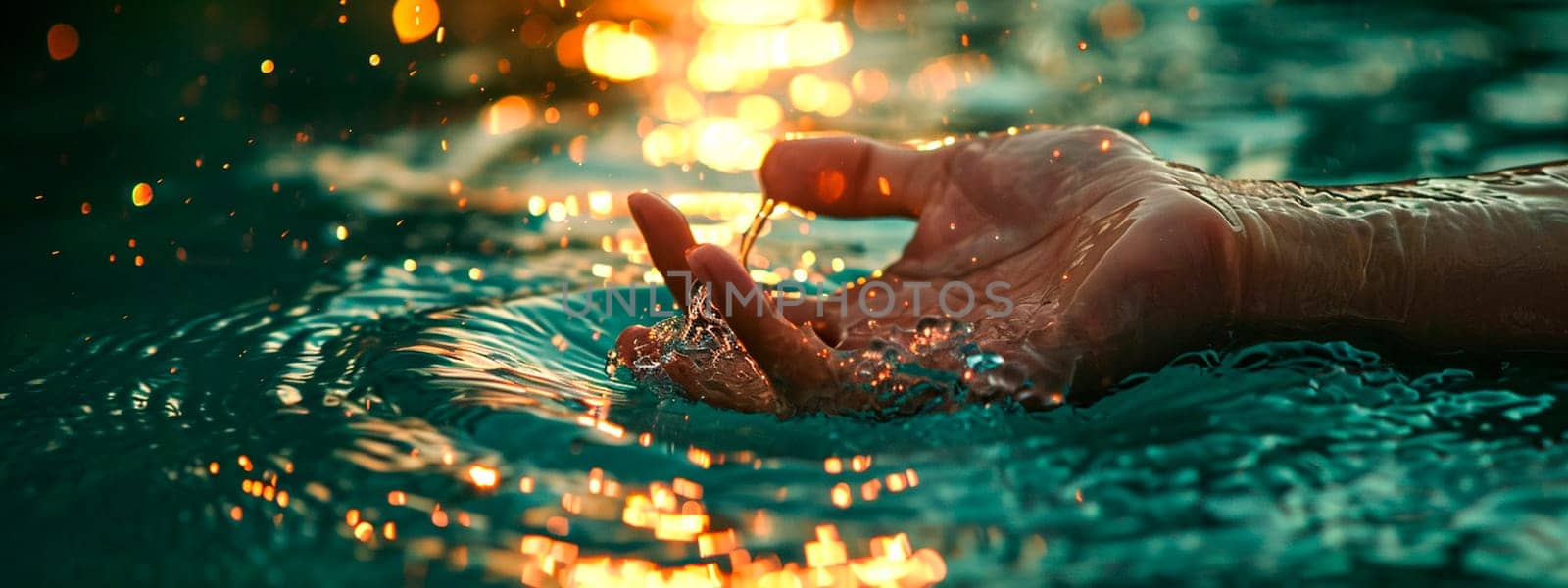 sinking hand of a man in the water. Selective focus. by yanadjana