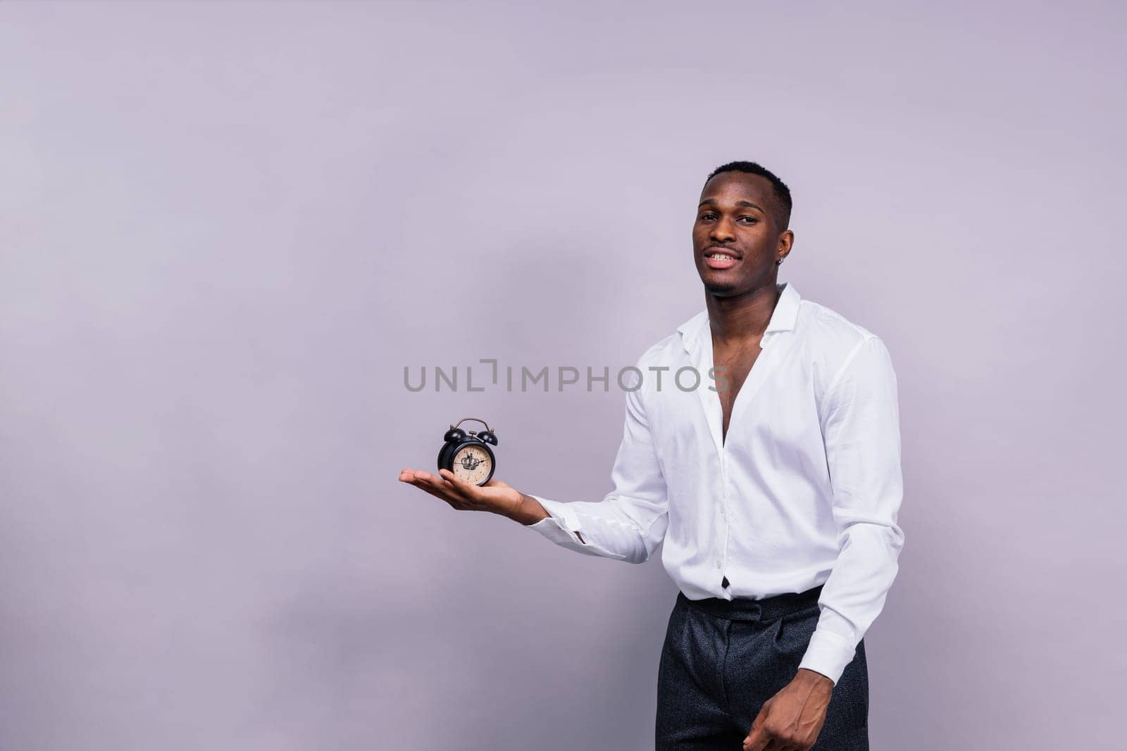 African American millennial businessman isolated on studio background, successful male formal suit by Zelenin