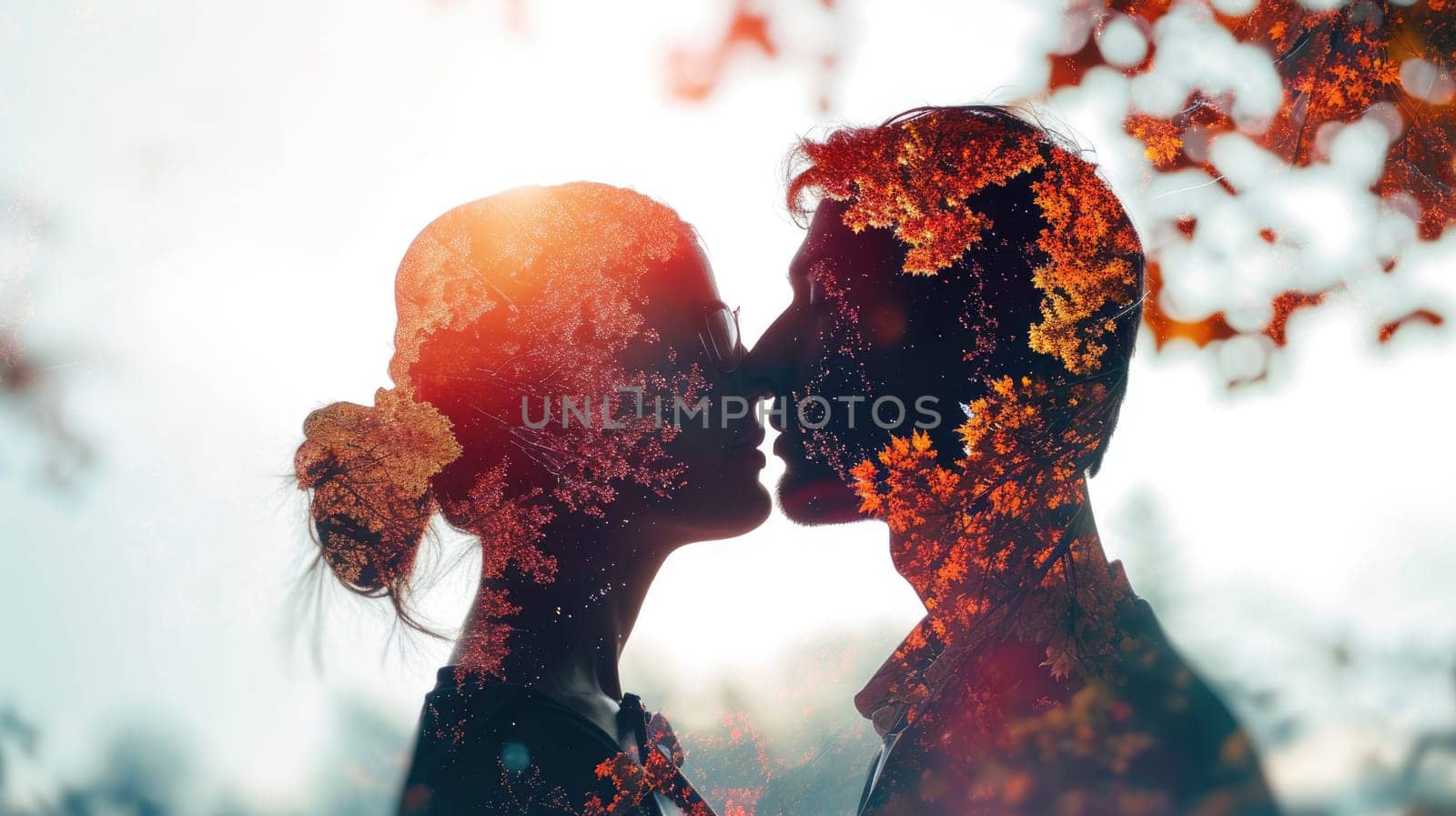 young couple in love , nature background , valentines day pragma by biancoblue