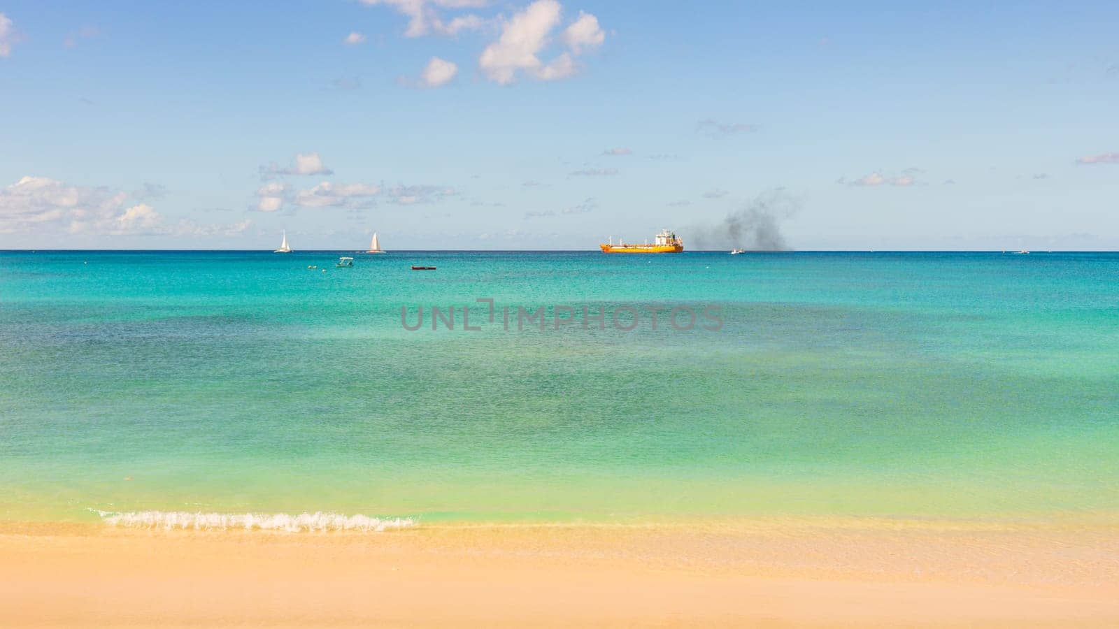 Barbados Island's Sandy Paradise Beach, Caribbean Island by vladispas