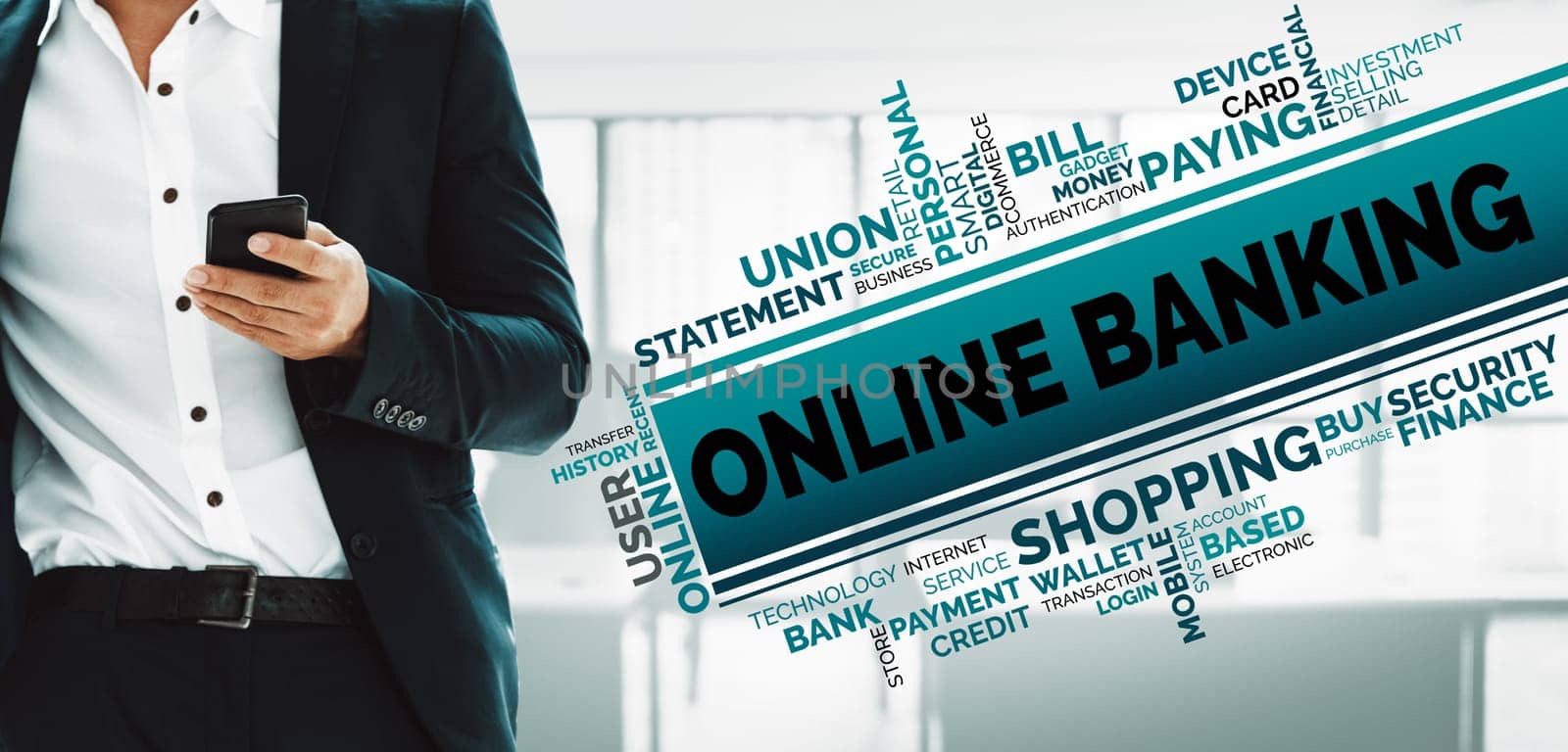 Online Banking for Digital Money Technology Concept. Graphic interface showing money transfer on internet website and digital payment service. uds