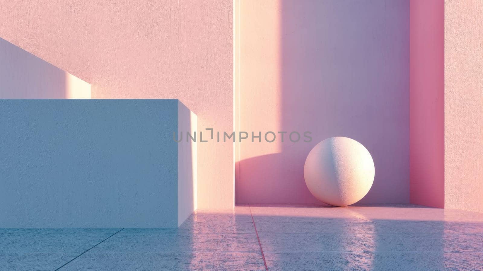 Soft pastel geometry. Copy space. Created using AI generated technology and image editing software.