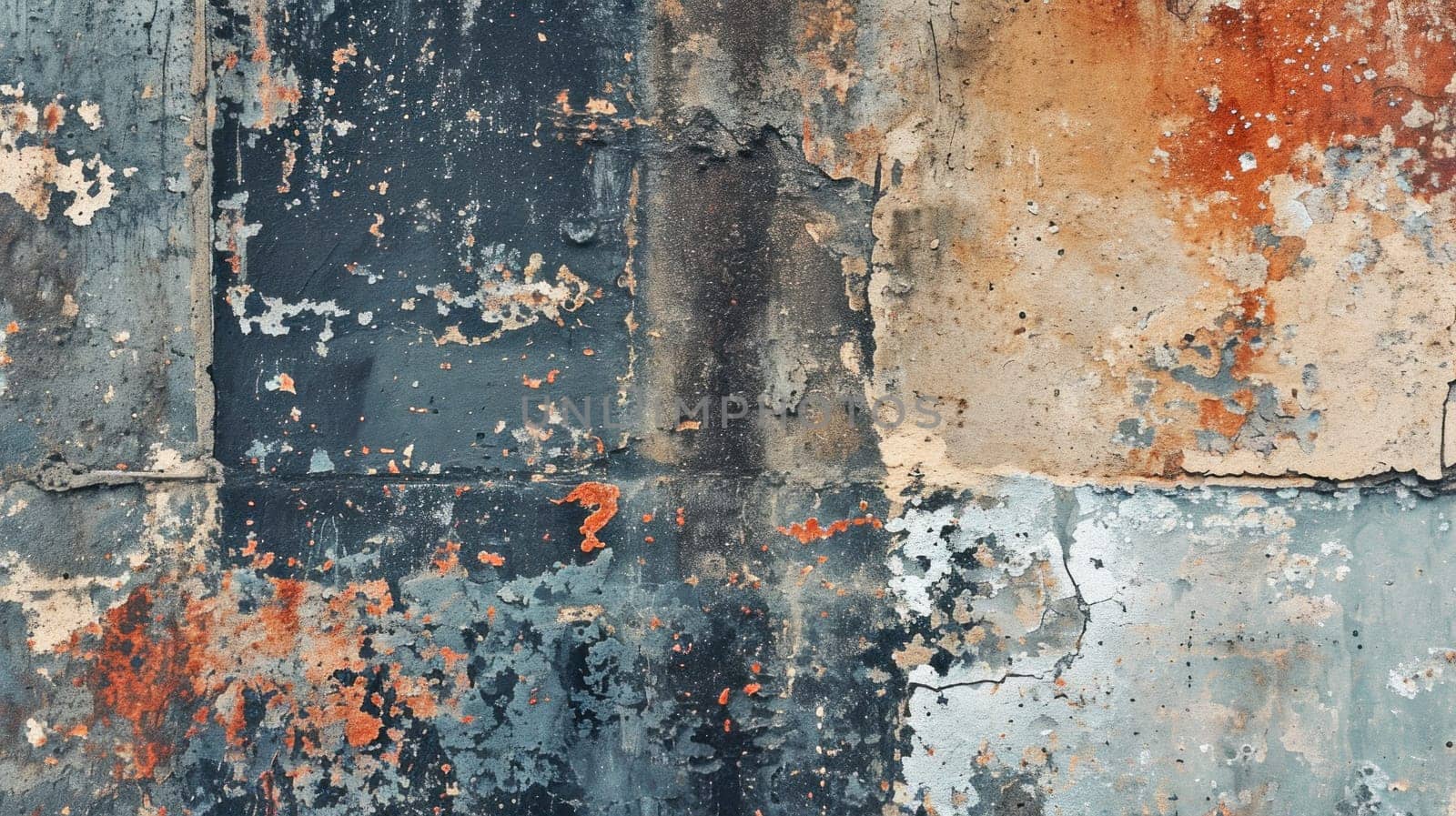 Multicolored grunge texture. Created using AI generated technology and image editing software.