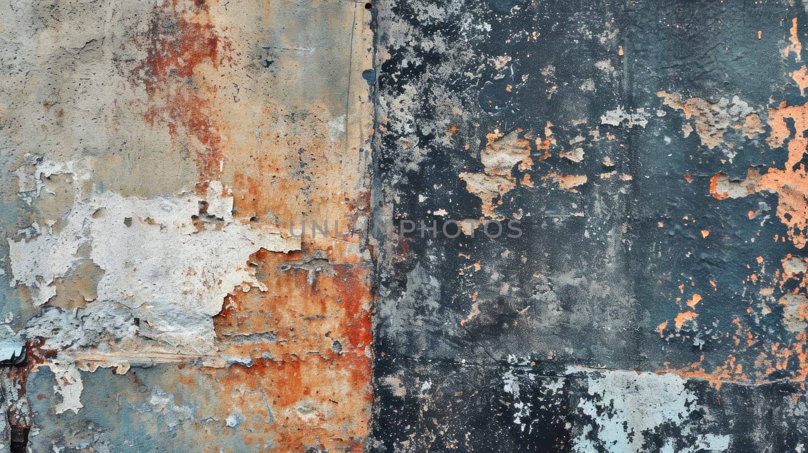 Textured grunge wall with contrast. Created using AI generated technology and image editing software.