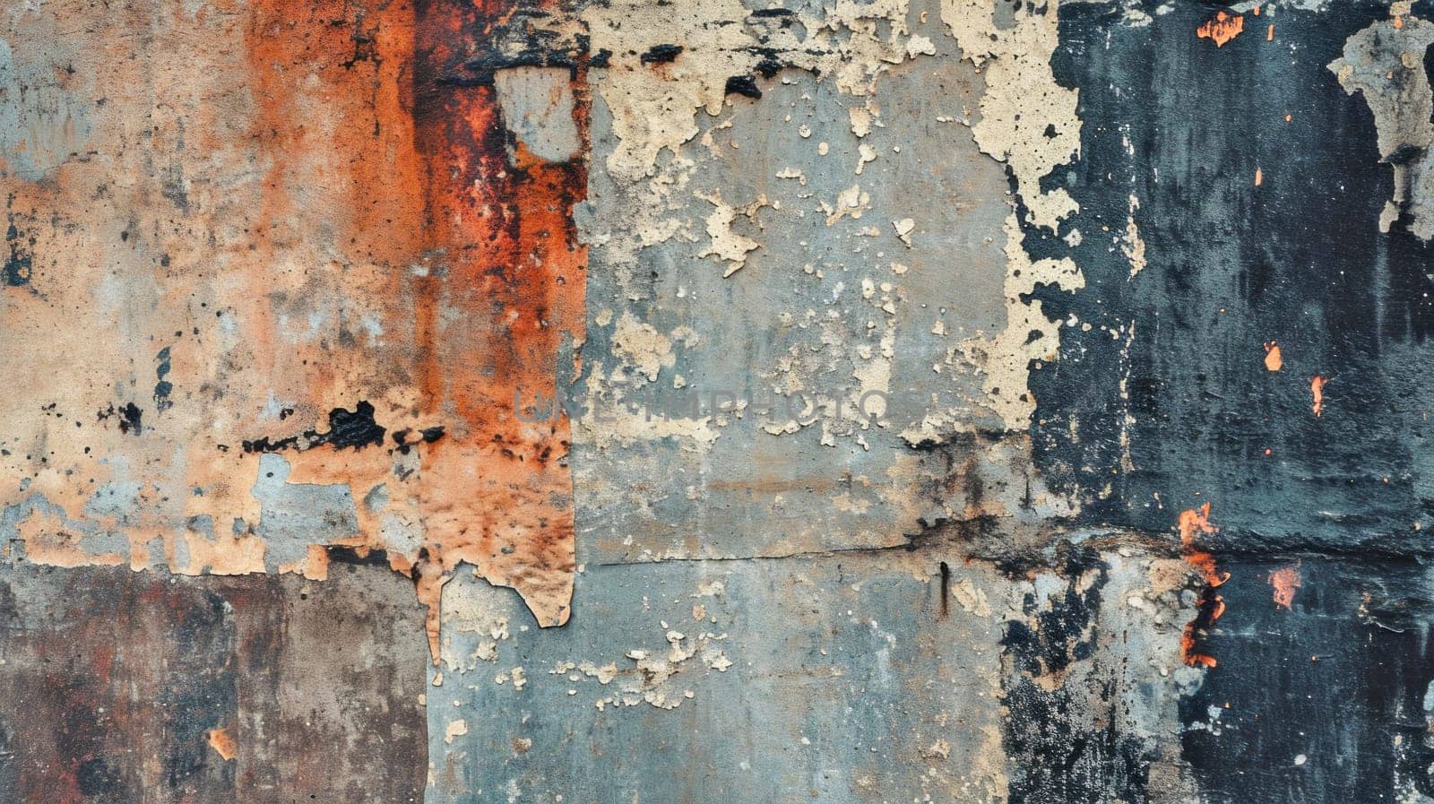 Textured grunge wall with contrast. Created using AI generated technology and image editing software.