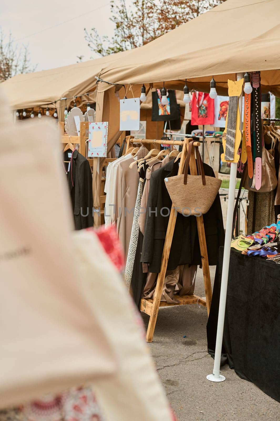 Street Weekend Market. Handmade clothes and accessories. Arts festival, Almaty