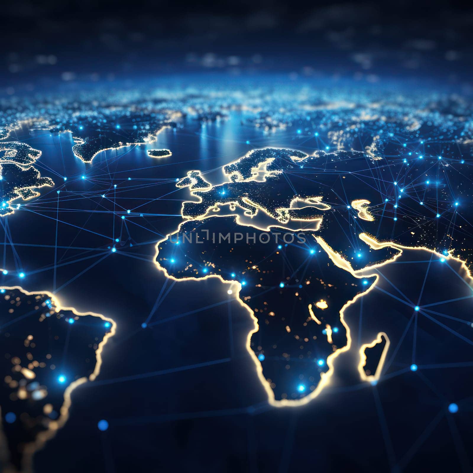 Global Connectivity: Futuristic Network Mapping the Digital World by Vichizh