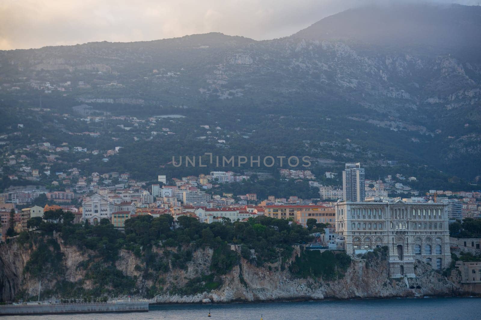 Panoramic view of Monte Carlo marina and cityscape by vladispas