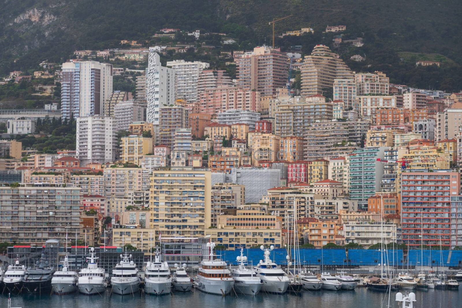 Panoramic view of Monte Carlo marina and cityscape by vladispas