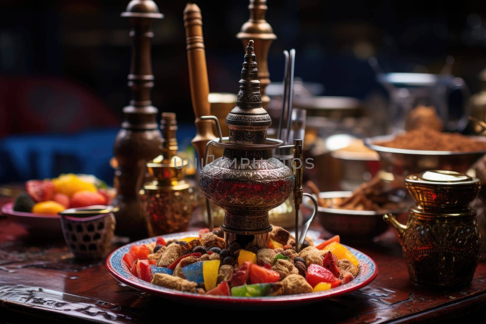shisha water pipes or hookah in egypt. ai generated