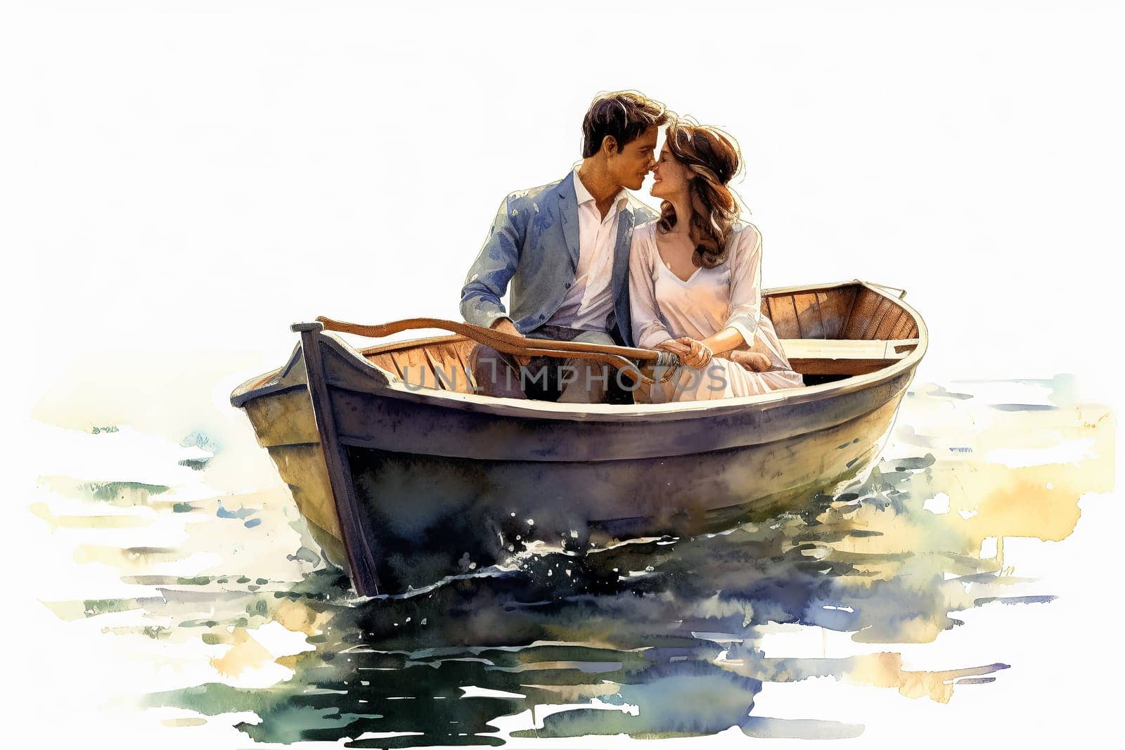 Embark on a romantic journey as a couple in love sails gracefully on a boat, embodying the essence of dating and romance. A dreamy and timeless concept.