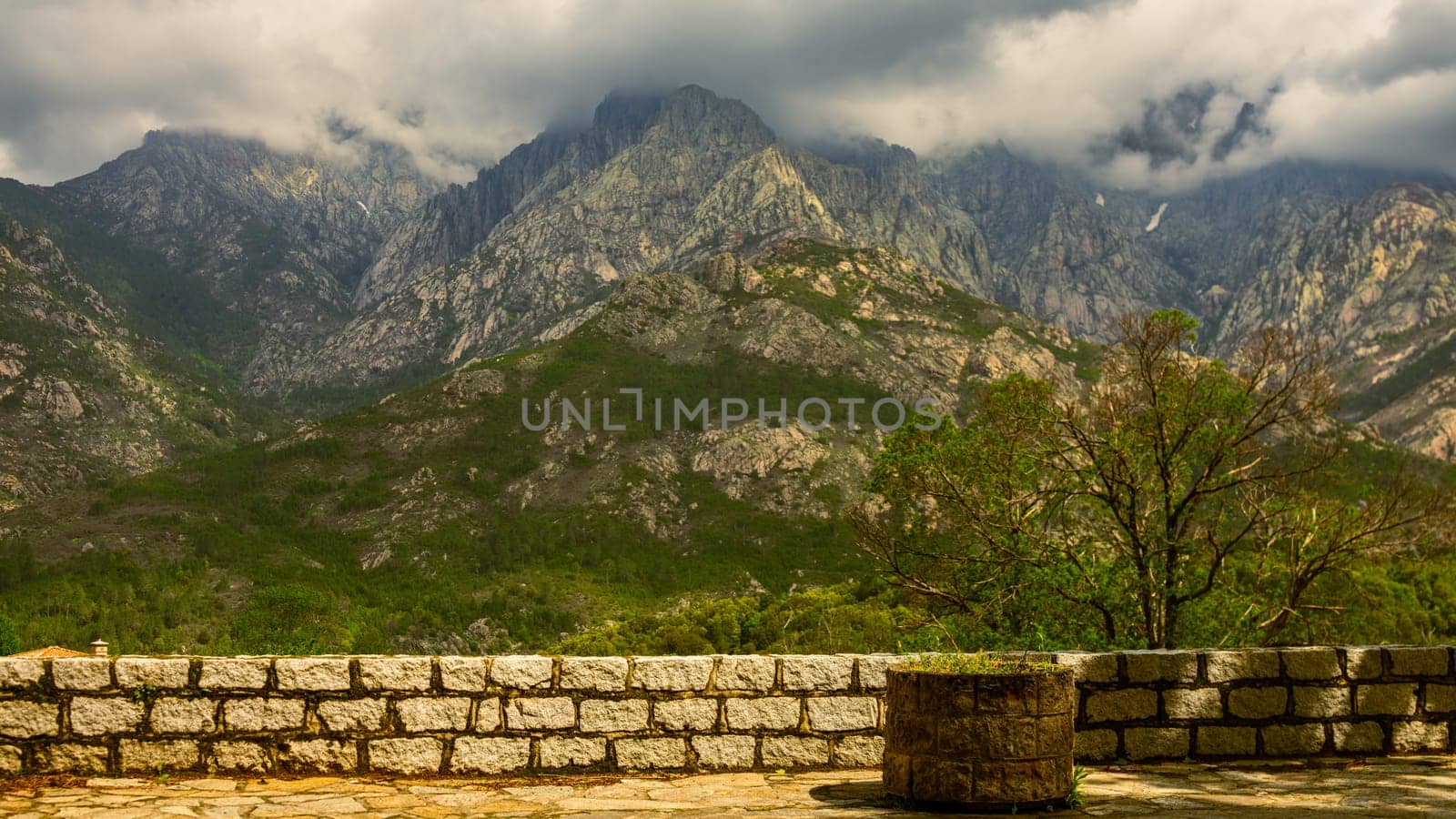 Mountain landscape of Corsica Island by vladispas