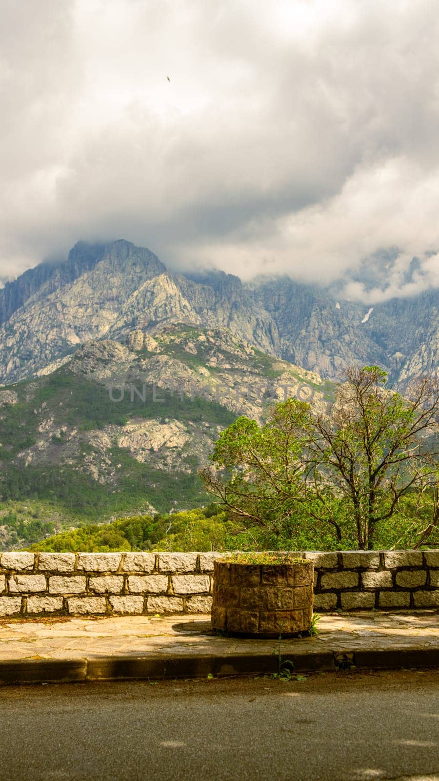 Mountain landscape of Corsica Island by vladispas